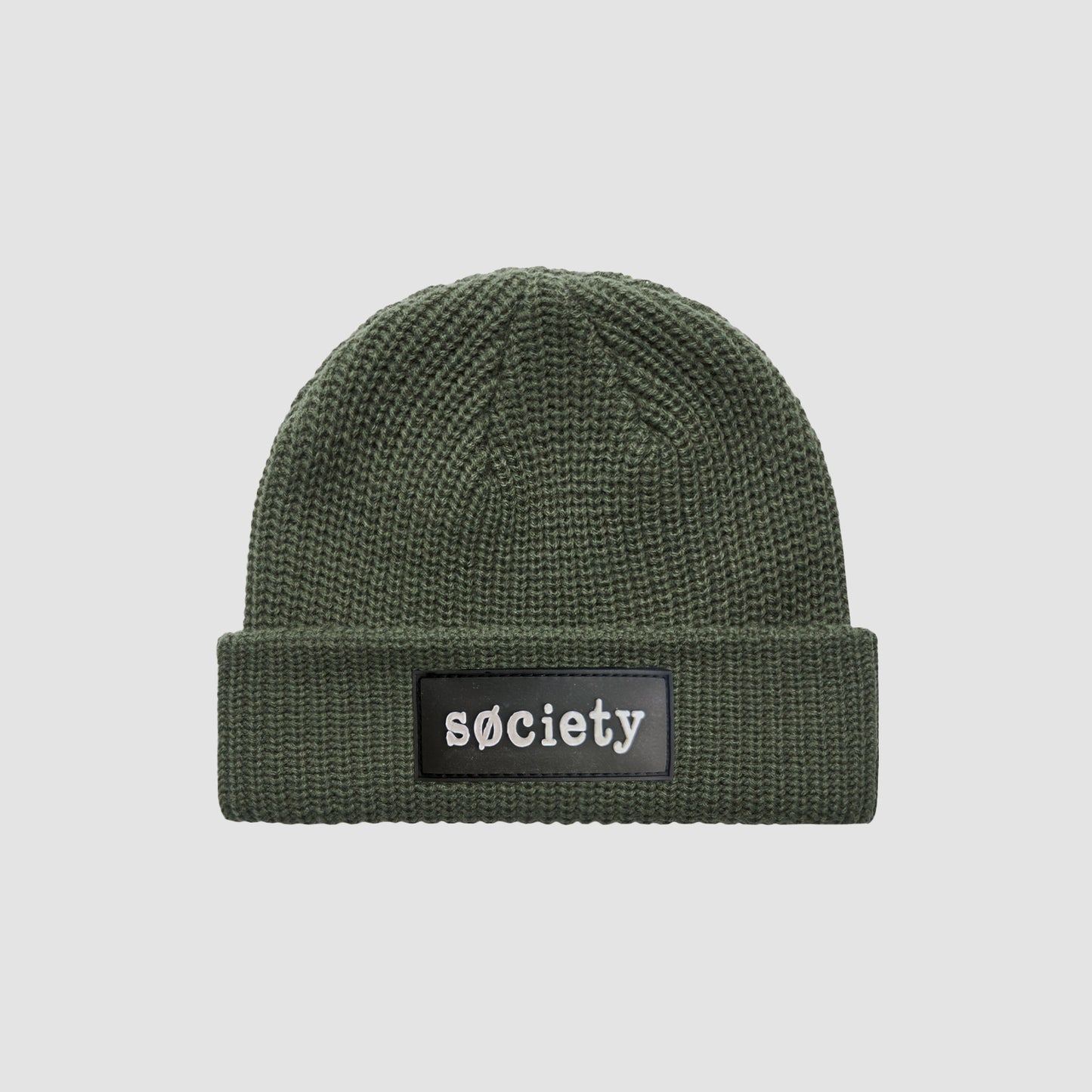Badge Cable Knit Beanie (Cypress)