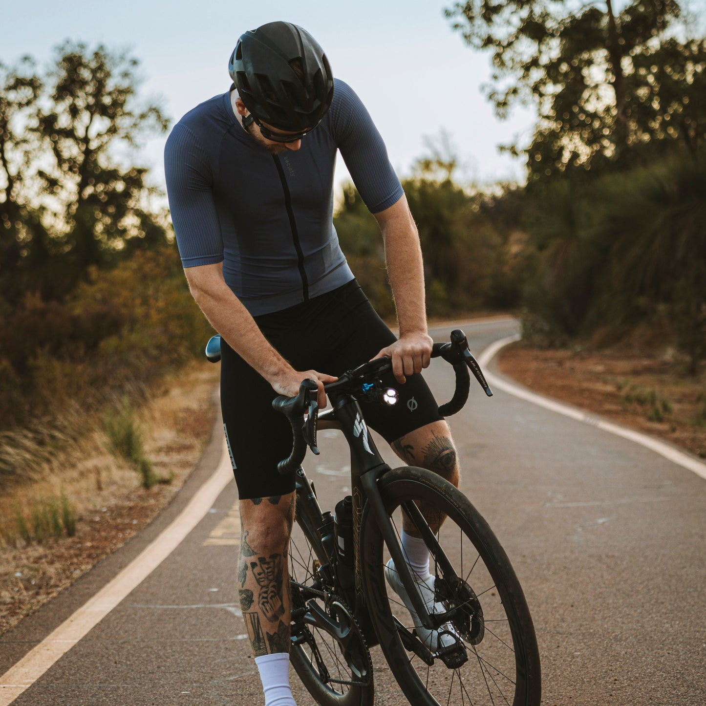 Mens Elevate++ Short Sleeve Jersey (Cinder Blue)