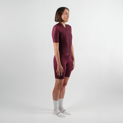 Womens Elevate++ Short Sleeve Jersey (Port Wine)