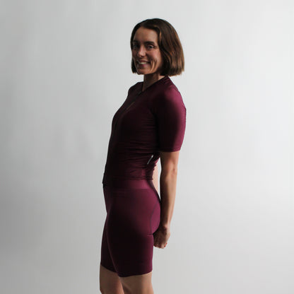 Womens Elevate++ Short Sleeve Jersey (Port Wine)