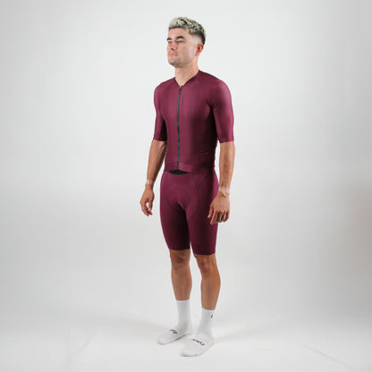 Mens Elevate++ Short Sleeve Jersey (Port Wine)