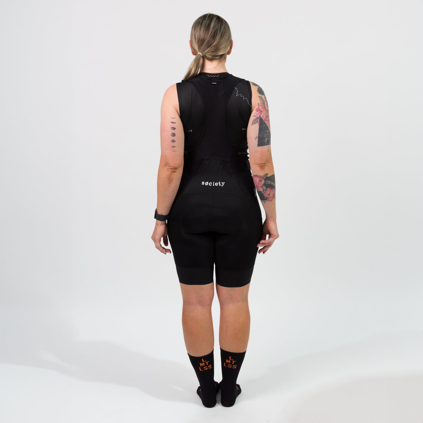 Womens LMTLSS Cargo Bib Shorts (Black)