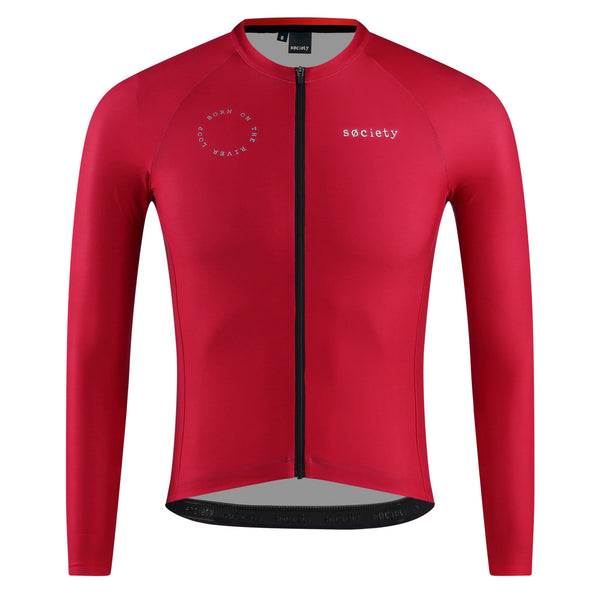 Load image into Gallery viewer, Mens Prevail Long Sleeve Jersey (Merlot)
