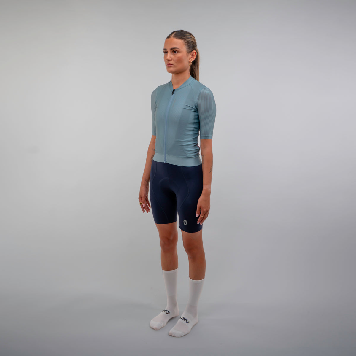 Womens Elevate++ Short Sleeve Jersey [Stone Blue]