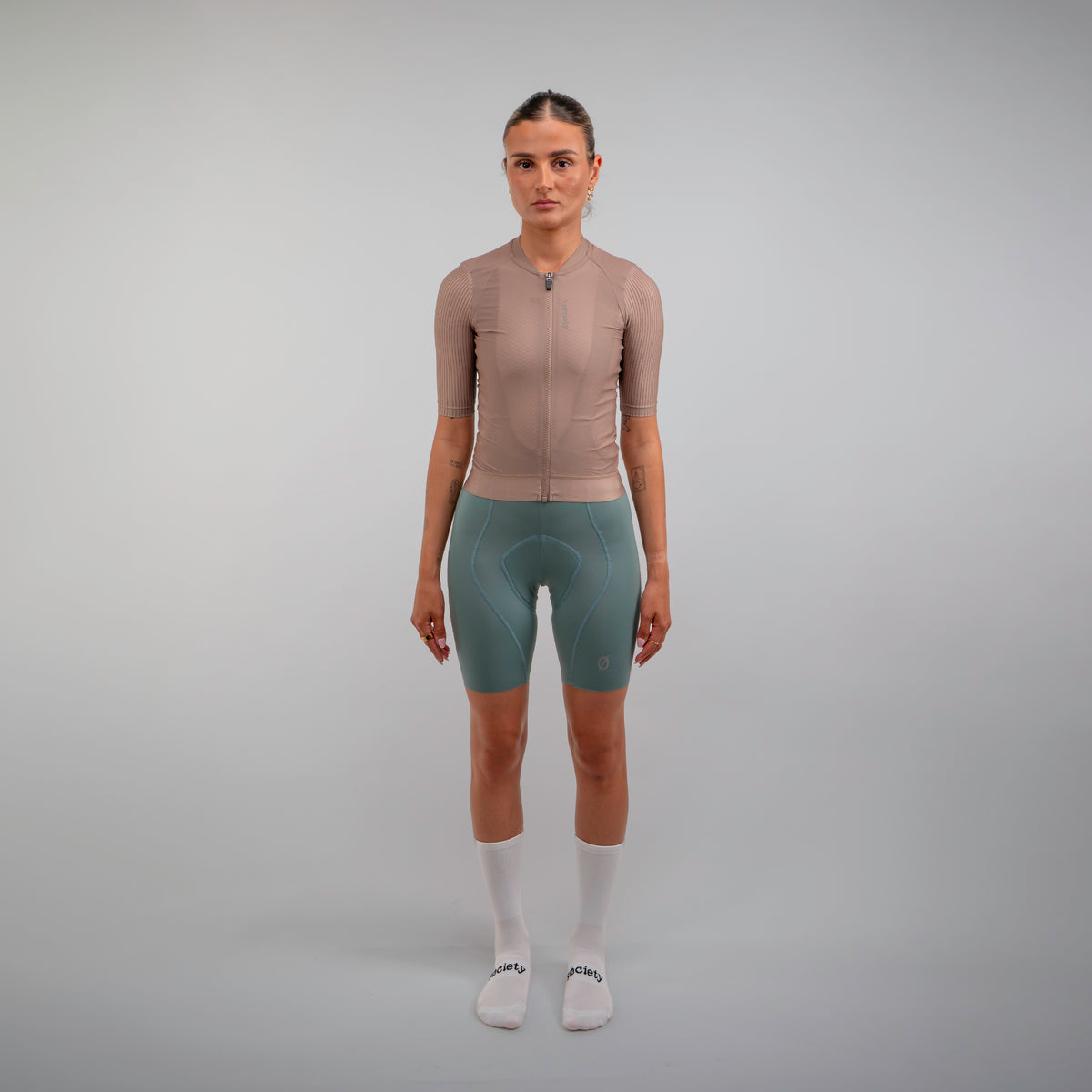 Womens Elevate++ Short Sleeve Jersey [Taupe]