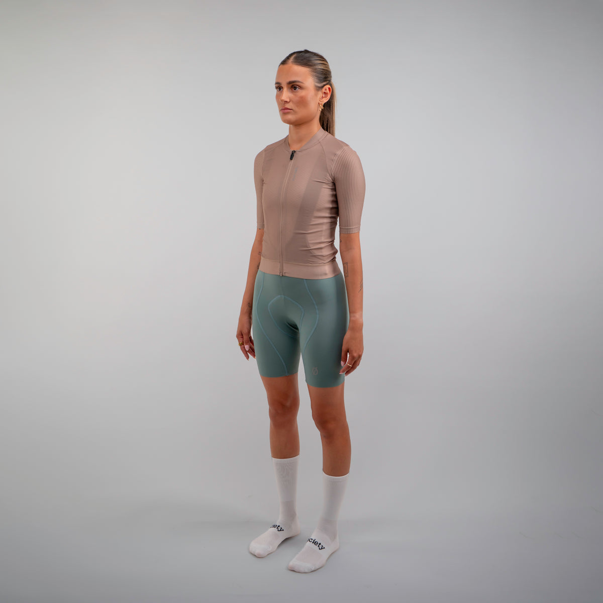 Womens Elevate++ Short Sleeve Jersey [Taupe]
