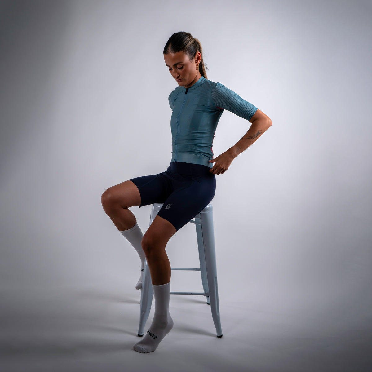 Womens Elevate++ Short Sleeve Jersey [Stone Blue]
