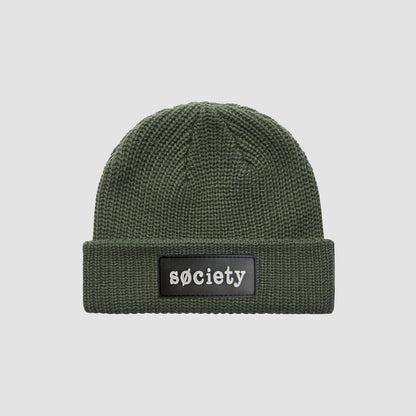Badge Cable Knit Beanie (Cypress)