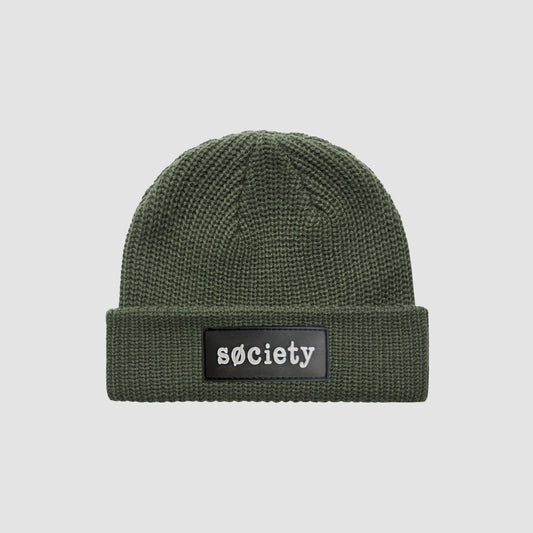 Badge Cable Knit Beanie (Cypress)
