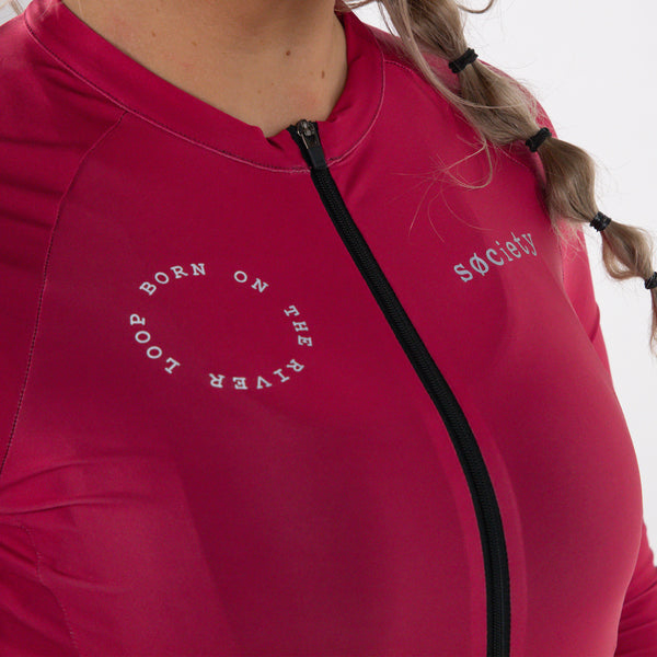 Load image into Gallery viewer, Womens Prevail Long Sleeve Jersey (Merlot)
