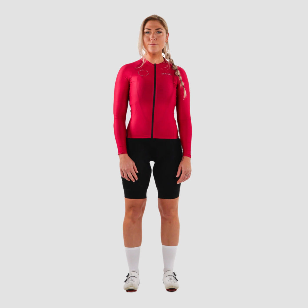 Womens Prevail Long Sleeve Jersey (Merlot)