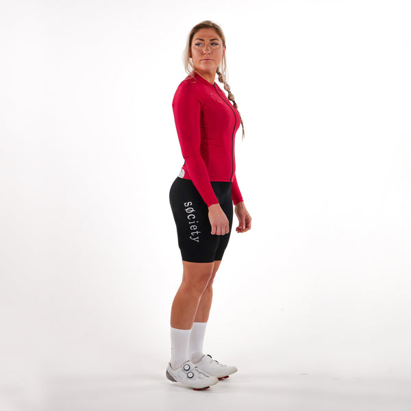 Load image into Gallery viewer, Womens Prevail Long Sleeve Jersey (Merlot)
