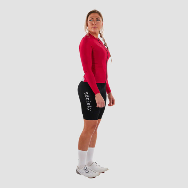 Load image into Gallery viewer, Womens Prevail Long Sleeve Jersey (Merlot)
