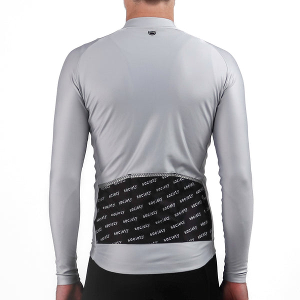 Load image into Gallery viewer, Society Cycling Yardage Thermal Long Sleeve Jersey (Grey)
