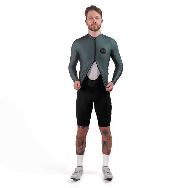 Load image into Gallery viewer, Society Cycling Yardage Thermal Long Sleeve Jersey (Petrol)
