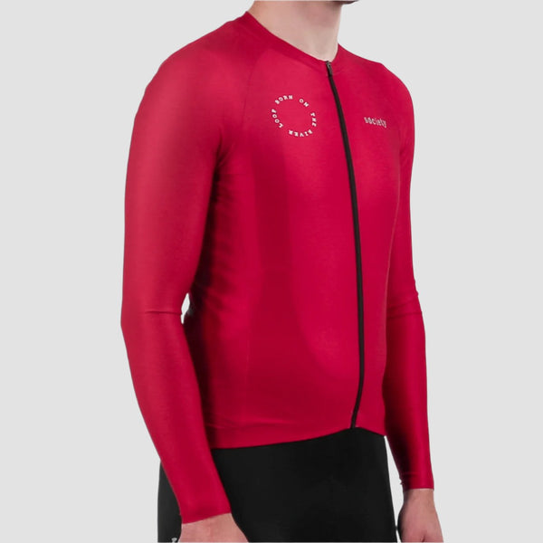 Load image into Gallery viewer, Mens Prevail Long Sleeve Jersey (Merlot)
