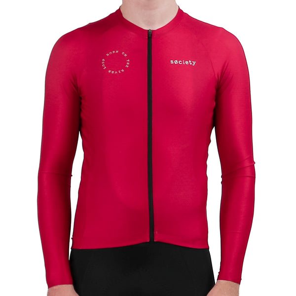 Load image into Gallery viewer, Mens Prevail Long Sleeve Jersey (Merlot)
