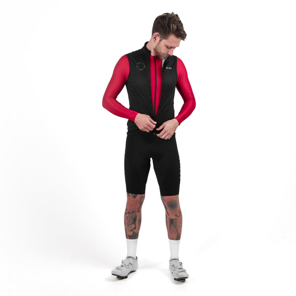 Load image into Gallery viewer, Society Cycling Club Vest and Prevail Long Sleeve Jersey Merlot
